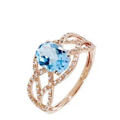 Bague Tina Or Rose Topaze Et Diamant-Histoire d'Or