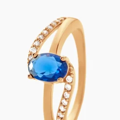 Bague Tyana Plaqué Or Jaune Pierre De Synthese Et Oxyde De Zirconium-Histoire d'Or Discount