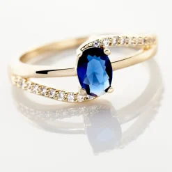 Bague Tyana Plaqué Or Jaune Pierre De Synthese Et Oxyde De Zirconium-Histoire d'Or Discount