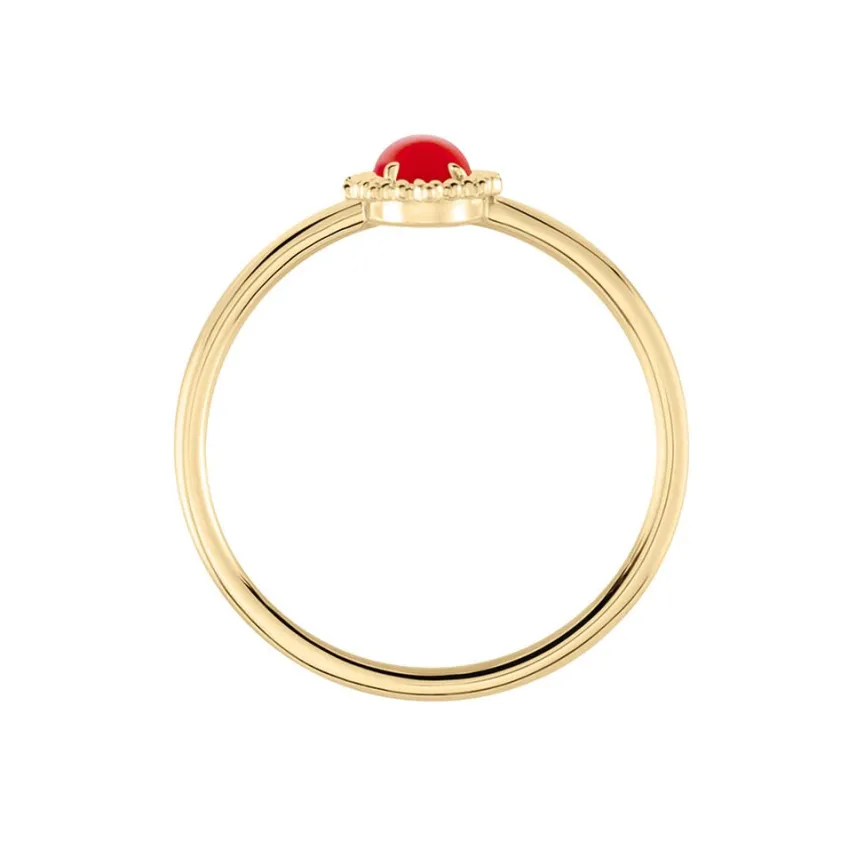 Bague Vintage Love Plaqué Or Jaune Agate-Histoire d'Or New