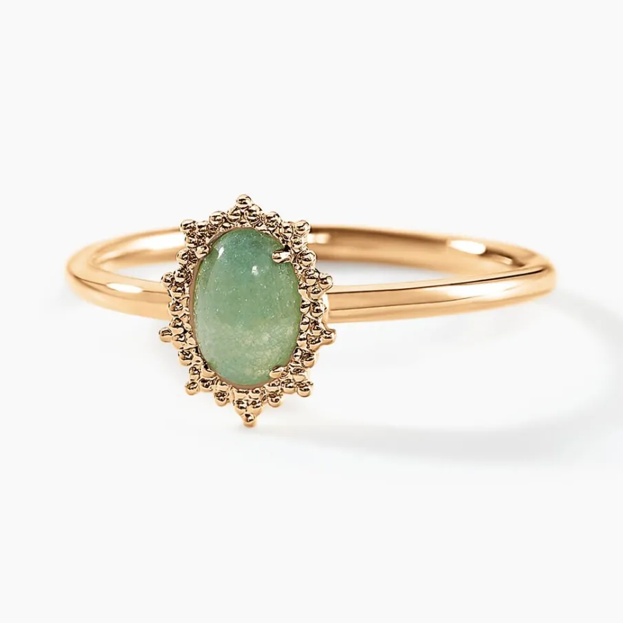 Histoire d'Or Bague Vintage Love Plaqué Or Jaune Aventurine