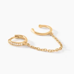 Bijou D'oreille Plaqué Or Maurizio Oxydes De Zirconium-Histoire d'Or Outlet