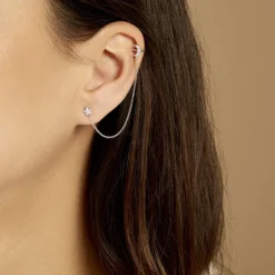 Bijou D'oreille Unitaire Argent Blanc Aulay Oxydes De Zirconium-Histoire d'Or Discount