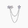 Bijou D'oreille Unitaire Purple Bloom Argent Blanc Oxyde De Zirconium-Histoire d'Or Clearance