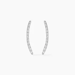 Bijoux D'oreilles Eleana Or Blanc Oxyde De Zirconium-Histoire d'Or Online