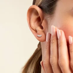 Bijoux D'oreilles Juanie Argent Blanc Oxyde De Zirconium-Histoire d'Or Sale