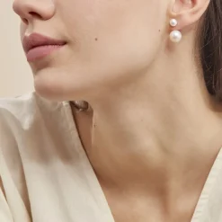 Bijoux D'oreilles Metisse Or Jaune Perle De Culture-Histoire d'Or Online