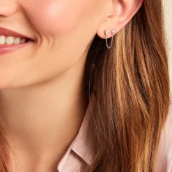 Histoire d'Or Bijoux D'oreilles Navette De Zirconium