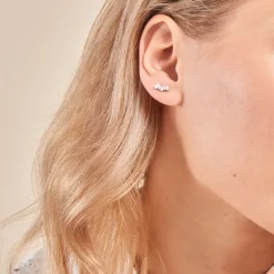 Bijoux D'oreilles Zachary Or Blanc Diamant Synthétique-Histoire d'Or Best