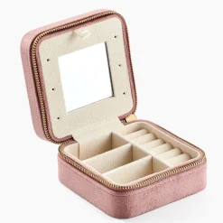 Boite à Bijou Tissu Rose-Histoire d'Or Discount