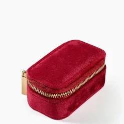 Boite à Bijou Tissu Rouge-Histoire d'Or Sale