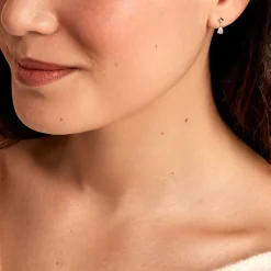 Boucle D'oreille Puce Unitaire Deorsa Argent Blanc Oxyde De Zirconium-Histoire d'Or Discount