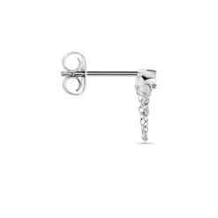 Boucle D'oreille Puce Unitaire Duane Argent Blanc Oxyde De Zirconium-Histoire d'Or Online