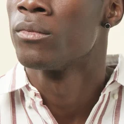 Boucle D'oreille Puce Unitaire Maurus Argent Blanc Email-Histoire d'Or Outlet