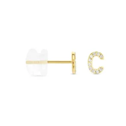 Boucle D'oreille Puce Unitaire Jodoca Or Jaune Oxyde De Zirconium-Histoire d'Or Discount
