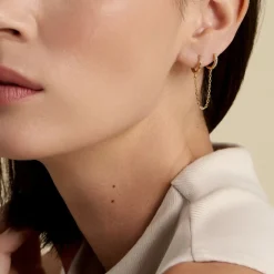 Boucle D'oreille Unitaire Plaqué Or Thed Oxydes De Zirconium-Histoire d'Or Online