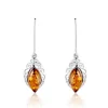 Boucles D'oreilles Argent Blanc Enya Ambre-Histoire d'Or