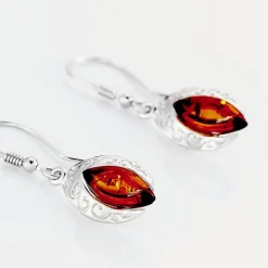 Boucles D'oreilles Argent Blanc Enya Ambre-Histoire d'Or