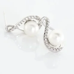 Boucles D'oreilles Davy Or Blanc Perle De Culture Oxyde-Histoire d'Or Best