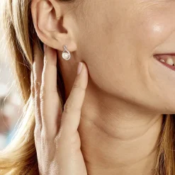 Boucles D'oreilles Davy Or Blanc Perle De Culture Oxyde-Histoire d'Or Best