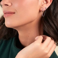 Boucles D'oreilles Dépareillées Macha Argent Blanc Oxyde De Zirconium-Histoire d'Or New