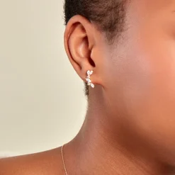 Boucles D'oreilles Dépareillées Jardins D'hiver Plaqué Or Oxyde-Histoire d'Or Clearance