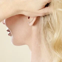 Boucles D'oreilles Grimpantes Plaqué Or Jaune Nazeli Oxyde-Histoire d'Or Hot