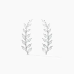 Boucles D'oreilles Grimpantes Sakira Argent Blanc Oxyde De Zirconium-Histoire d'Or Clearance