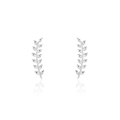 Boucles D'oreilles Grimpantes Folia Argent Blanc-Histoire d'Or Best