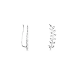 Boucles D'oreilles Grimpantes Folia Argent Blanc-Histoire d'Or Best