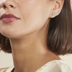 Boucles D'oreilles Grimpantes Folia Argent Blanc-Histoire d'Or Best
