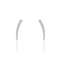Boucles D'oreilles Grimpantes Argent Blanc Solvic Oxydes De Zirconium-Histoire d'Or Hot