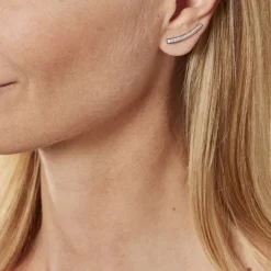 Boucles D'oreilles Grimpantes Argent Blanc Solvic Oxydes De Zirconium-Histoire d'Or Hot