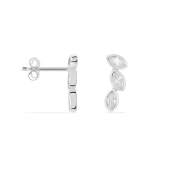 Boucles D'oreilles Grimpantes Elohane Argent Blanc Oxyde De Zirconium-Histoire d'Or Online