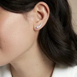 Boucles D'oreilles Grimpantes Aldrick Argent Blanc Oxyde De Zirconium-Histoire d'Or Outlet