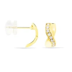 Boucles D'oreilles Izefia Rondes Or Jaune Oxyde De Zirconium-Histoire d'Or Best