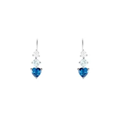 Boucles D'oreilles Lauressa Or Blanc Topaze Bleu Oxyde-Histoire d'Or Clearance