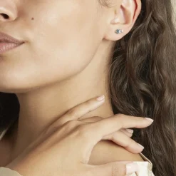 Boucles D'oreilles Lauressa Or Blanc Topaze Bleu Oxyde-Histoire d'Or Clearance