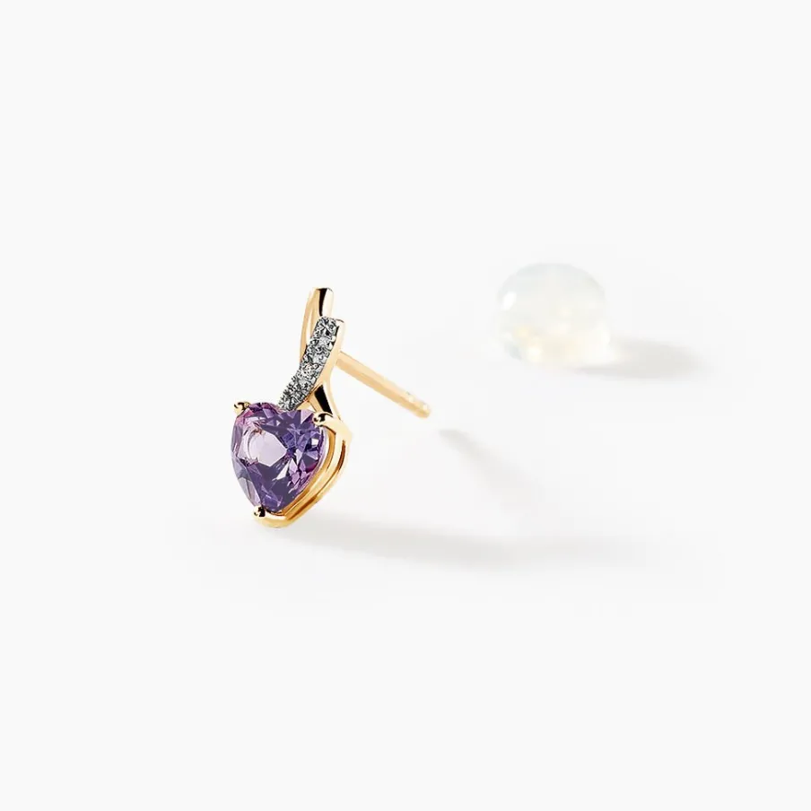 Histoire d'Or Boucles D'oreilles Or Jaune Clothilde Amethystes Oxydes
