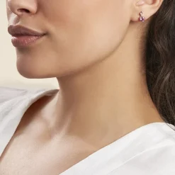 Histoire d'Or Boucles D'oreilles Or Jaune Clothilde Amethystes Oxydes