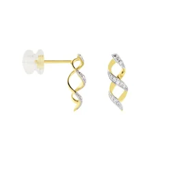 Boucles D'oreilles Or Jaune Serj Oxydes De Zirconium-Histoire d'Or Sale