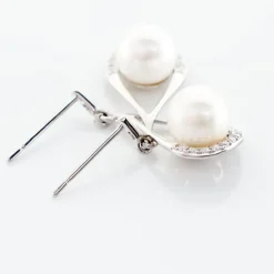 Boucles D'oreilles Patricia Or Blanc Perle De Culture Oxyde-Histoire d'Or Best