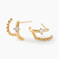 Boucles D'oreilles Pearly Effect Or Jaune Diamant-Histoire d'Or Outlet