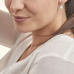 Boucles D'oreilles Pendantes Adelina Argent Blanc Perle De Culture-Histoire d'Or Discount