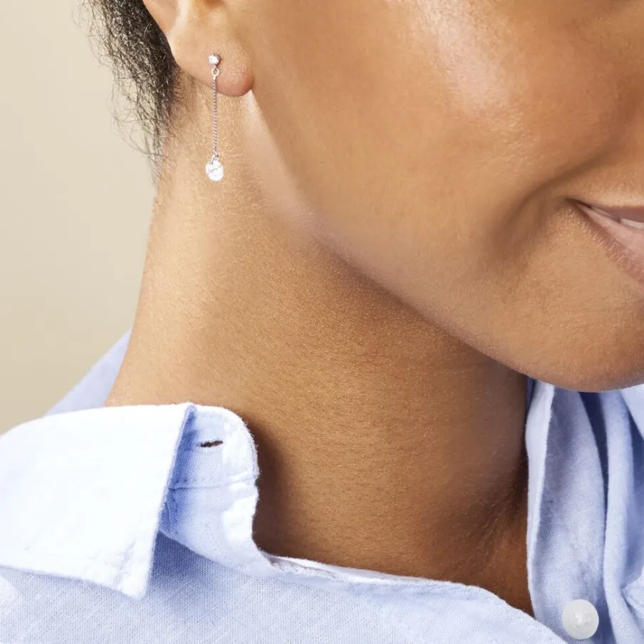 Histoire d'Or Boucles D'oreilles Pendantes Regane De Zirconium