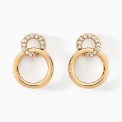 Boucles D'oreilles Pendantes Essia Plaqué Or Jaune Oxyde De Zirconium-Histoire d'Or Best