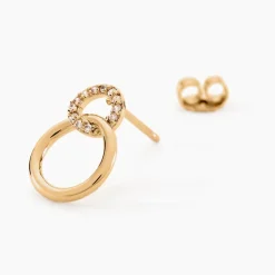 Boucles D'oreilles Pendantes Essia Plaqué Or Jaune Oxyde De Zirconium-Histoire d'Or Best