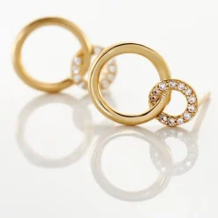 Boucles D'oreilles Pendantes Essia Plaqué Or Jaune Oxyde De Zirconium-Histoire d'Or Best