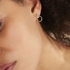 Boucles D'oreilles Pendantes Essia Plaqué Or Jaune Oxyde De Zirconium-Histoire d'Or Best