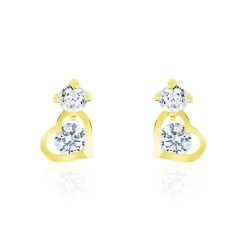Boucles D'oreilles Pendantes Ludyvine Or Jaune Oxyde De Zirconium-Histoire d'Or Sale